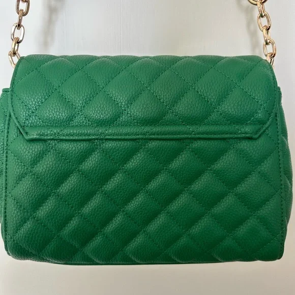 Dune Green Quilted Leather Shoulder Bag - Picture 8 of 8